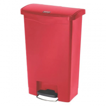 13 gal. Plastic Rectangular Trash Can, Red