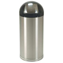 12 gal. Stainless Steel Round Trash Can, Silver