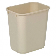 3-1/2 gal. Plastic Rectangular Wastebasket, Beige