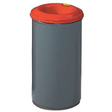 15 gal. Steel Round Trash Can, Gray