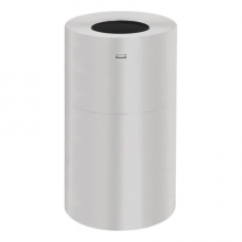 35 gal. Aluminum Round Trash Can, Silver