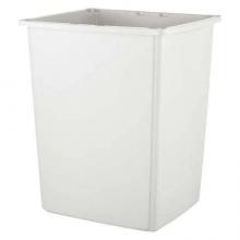 56 gal. Polyethylene Rectangular Trash Can, White