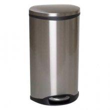 13 gal. Stainless Steel Oval Trash Can, Silver
