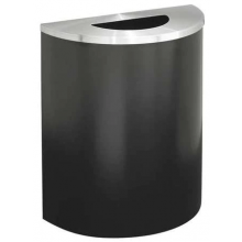 29 gal. Steel Half-Round Trash Can, Black