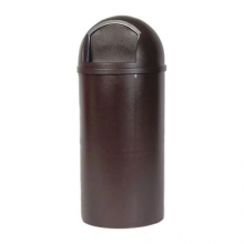 25 gal. Plastic Round Trash Can, Brown