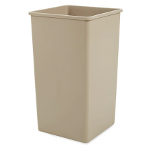 50 gal. LLDPE Square Trash Can, Beige