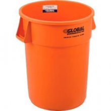 Plastic Trash Can - 44 Gallon Bright Orange