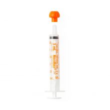 NeoMed Oral / Enteral Syringe with Oral Tip, Non-ENFit, Sterile, Orange, 3 mL