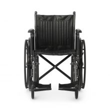 18" Wide K1 Basic Vinyl Wheelchair with Full-Length Arms and Swing-Away Footrests
