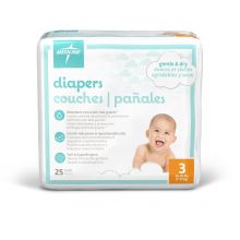 Disposable Baby Diapers, Size 3, 16-28 lb. 25 /Each