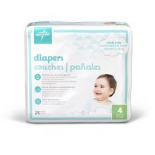 Disposable Baby Diapers, Size 4, 22-37 lb. 25/Each