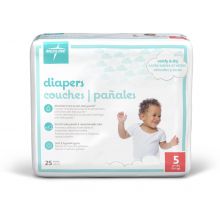 Disposable Baby Diapers, Size 5, 27+ lb. 25/Each
