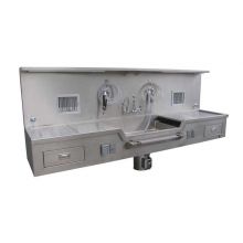 Wall-Mounted Autopsy Station with Center Sink, 114" L x 29" D x 61" H