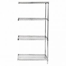 18" x 36" Stainless Steel Add-On Kit with 4 Shelves and a 74" Post