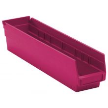 Pink Economy Shelf Bin, 4-1/8"W x 17-7/8"L x 4"H