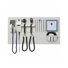 Diagnostic Wallboard System with 2 Handles, L2 LED Otoscope Head, L2 Xenon Ophthalmoscope Head, and Automatic BP Device