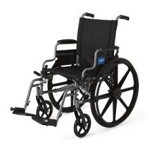 K4 Basic Lightweight Wheelchair with Flip-Back Desk-Length Arms and Swing-Away Footrests, 300 lb. Weight Capacity, 18" Width