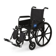 K4 Lightweight Wheelchair with Full-Length Arms and Elevating Leg Rests, 300 lb. Weight Capacity, 18" Width