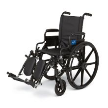 K4 Lightweight Wheelchair with Swing-Back Desk-Length Arms and Elevating Leg Rests, 300 lb. Capacity, 16" Width
