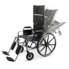 Excel Reclining Wheelchair with Removable Desk-Length Arms and Elevating Leg Rests, 300 lb. Weight Capacity, 16" Width