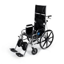Excel Reclining Wheelchair with Removable Desk-Length Arms and Elevating Leg Rests, 300 lb. Weight Capacity, 18" Width