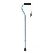 Aluminum Fashion Cane with Offset Handle, Baroque Print / Teal