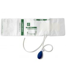 Disposable Soft Cloth Double-Tube Blood Pressure Cuff with Bulb and Valve, Slip Luer, Large Adult