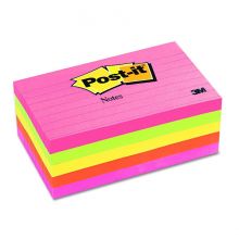 Post-it Cape Town Color 3" x 5" Ruled 90-Sheet Adhesive Notes