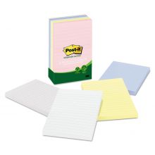 Post-it Helsinki Colored Recycled 4" x 6" Ruled 100-Sheet Adhesive Notes