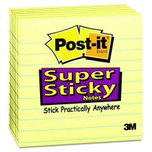 Post-it Canary Yellow 4" x 4" Ruled 90-Sheet Adhesive Notes