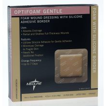 Optifoam Gentle Foam Wound Dressing with Silicone Adhesive Border, 6" x 6", in Educational Packaging