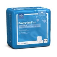 Protection Plus Super Protective Adult Underwear, Size 2XL, for Waist Size 68"-80"