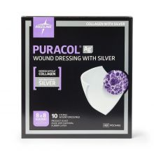 Puracol Plus AG+ Collagen Wound Dressing with Silver, 8" W x 8" L