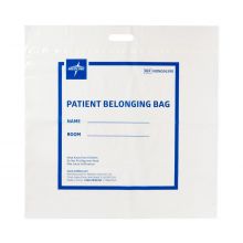 Tamper-Resistant Patient Belongings Bag, Clear and White, 24" x 24"