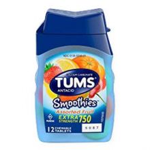 TUMS Smoothies Antacid Tablets Assorted Fruit Flavor OTC024601
