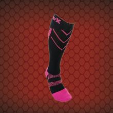 CSX X200 Athletic Compression Sock-15-20 mmHg-Pink/Black-Large