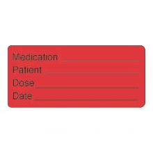 "Patient Medication" Label, Fluorescent Red, 2" x 1"