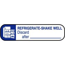 White Refrigerate-Shake Well Discard After Label