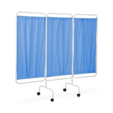 3-Panel Antimicrobial Privacy Screen, 81" L x 69" H, Mobile, Periwinkle Blue