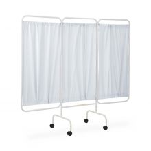 3-Panel Antimicrobial Privacy Screen, 81" L x 69" H, Mobile, White