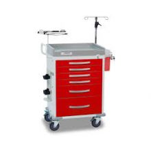 Detecto RC333369RED-L Loaded Rescue ER Medical Cart-6 Red Drawers