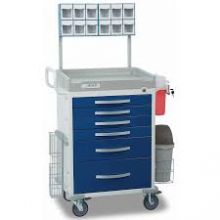 Detecto RC33669BLU-L Loaded Rescue Anesthesiology Cart-5 Blue Drawers