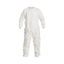 Tyvek IsoClean Bound Seam Coverall with Dolman Sleeves, Style IC253B, White, Size 4XL, Clean and Sterile