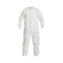 Tyvek IsoClean Bound Seam Coverall with Dolman Sleeves, Style IC253B, White, Size 5XL, Sterile
