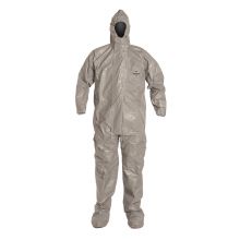 Tychem 6000 Coverall with Hood and Socks, Gray, Size 4XL, Bulk Packed