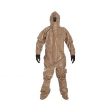 Tychem 5000 Coverall with Hood and Socks with Boot Flaps, Tan, Size 2XL, Bulk Packed ,REG85TTN2X00