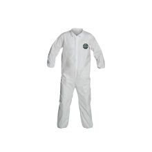 ProShield 50 Zipper Front Coverall with Elastic Wrist and Ankle, Storm Flap, White, Size 5XL, Bulk Packed