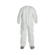Tyvek 400 Zip Front Coverall with Elastic Wrists / Ankles and Attached Skid-Resistant Boots, Style TY121S, White, Size M
