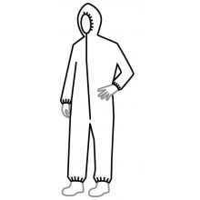 Tyvek 400 Zip Front Coverall with Respirator Fit Hood and Elastic Ankles, Style TY127S, White, Size XL ,REGY127SWHXL