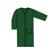 Patient Robe with Front Metal Snap, Green and White